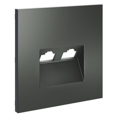 Накладка для розетки компьютерной двойной RJ45+RJ45 кат.6, S70 (титан)