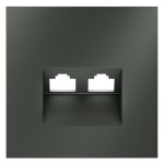 Накладка для розетки компьютерной двойной RJ45+RJ45 кат.6, S70 (титан)