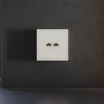 Накладка для розетки компьютерной двойной RJ45+RJ45 кат.6, S70 (хлопок)