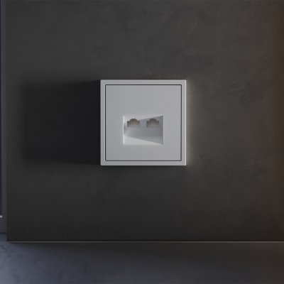 Накладка для розетки компьютерной двойной RJ45+RJ45 кат.6, S70 (серый)