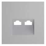 Накладка для розетки компьютерной двойной RJ45+RJ45 кат.6, S70 (серый)