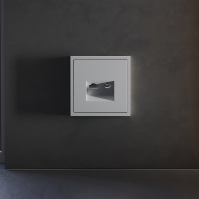 Накладка для розетки TV+RJ45 кат. 6, S70 (серый)