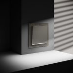 Выключатель встраиваемый VOLTUM S70 одноклавишный с подсветкой 10А, (шелк) (VLS010204)