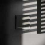 Выключатель встраиваемый VOLTUM S70 одноклавишный с подсветкой 10А, (титан) (VLS010206)