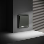 Выключатель встраиваемый VOLTUM S70 одноклавишный с подсветкой 10А, (титан) (VLS010206)