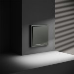 Проходной переключатель встраиваемый VOLTUM S70 одноклавишный с подсветкой 10А, (титан) (VLS010406)