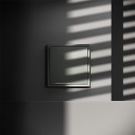 Проходной переключатель встраиваемый VOLTUM S70 одноклавишный с подсветкой 10А, (титан) (VLS010406)