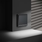 Проходной переключатель встраиваемый VOLTUM S70 одноклавишный с подсветкой 10А, (графит) (VLS010407)