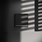 Проходной переключатель встраиваемый VOLTUM S70 одноклавишный с подсветкой 10А, (черный матовый) (VLS010408)