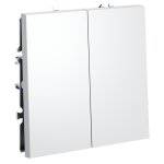 Выключатель встраиваемый VOLTUM S70 двухклавишный 10А, (белый матовый) (VLS020102)