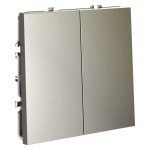 Выключатель встраиваемый VOLTUM S70 двухклавишный 10А, (шелк) (VLS020104)