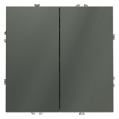 Выключатель встраиваемый VOLTUM S70 двухклавишный 10А, (титан) (VLS020106)