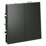 Выключатель встраиваемый VOLTUM S70 двухклавишный 10А, (титан) (VLS020106)