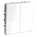 Выключатель встраиваемый VOLTUM S70 двухклавишный с подсветкой 10А, (белый глянцевый) (VLS020201)