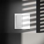 Выключатель встраиваемый VOLTUM S70 двухклавишный с подсветкой 10А, (белый матовый) (VLS020202)