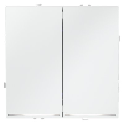 Выключатель встраиваемый VOLTUM S70 двухклавишный с подсветкой 10А, (белый матовый) (VLS020202)