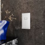 Выключатель встраиваемый VOLTUM S70 двухклавишный с подсветкой 10А, (белый матовый) (VLS020202)