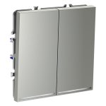 Выключатель встраиваемый VOLTUM S70 двухклавишный с подсветкой 10А, (сталь) (VLS020205)