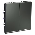 Выключатель встраиваемый VOLTUM S70 двухклавишный с подсветкой 10А, (титан) (VLS020206)