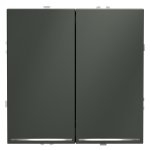 Выключатель встраиваемый VOLTUM S70 двухклавишный с подсветкой 10А, (титан) (VLS020206)