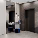 Выключатель встраиваемый VOLTUM S70 двухклавишный с подсветкой 10А, (графит) (VLS020207)