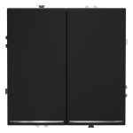 Выключатель встраиваемый VOLTUM S70 двухклавишный с подсветкой 10А, (графит) (VLS020207)