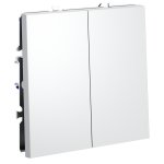 Проходной переключатель встраиваемый VOLTUM S70 двухклавишный 10А, (белый матовый) (VLS020302)