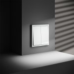 Проходной переключатель встраиваемый VOLTUM S70 двухклавишный 10А, (белый матовый) (VLS020302)