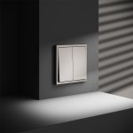 Проходной переключатель встраиваемый VOLTUM S70 двухклавишный 10А, (кашемир) (VLS020303)