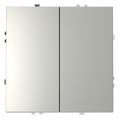 Проходной переключатель встраиваемый VOLTUM S70 двухклавишный 10А, (сталь) (VLS020305)