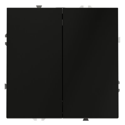 Проходной переключатель встраиваемый VOLTUM S70 двухклавишный 10А, (черный матовый) (VLS020308)