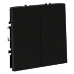 Проходной переключатель встраиваемый VOLTUM S70 двухклавишный 10А, (черный матовый) (VLS020308)