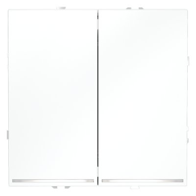 Проходной переключатель встраиваемый VOLTUM S70 двухклавишный с подсветкой 10А, (белый матовый) (VLS020402)