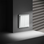 Проходной переключатель встраиваемый VOLTUM S70 двухклавишный с подсветкой 10А, (белый матовый) (VLS020402)