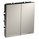 Проходной переключатель встраиваемый VOLTUM S70 двухклавишный с подсветкой 10А, (кашемир) (VLS020403)