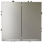 Проходной переключатель встраиваемый VOLTUM S70 двухклавишный с подсветкой 10А, (шелк) (VLS020404)