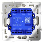 Проходной переключатель встраиваемый VOLTUM S70 двухклавишный с подсветкой 10А, (сталь) (VLS020405)