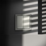 Проходной переключатель встраиваемый VOLTUM S70 двухклавишный с подсветкой 10А, (сталь) (VLS020405)