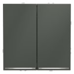 Проходной переключатель встраиваемый VOLTUM S70 двухклавишный с подсветкой 10А, (титан) (VLS020406)