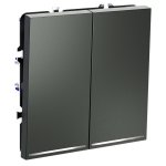 Проходной переключатель встраиваемый VOLTUM S70 двухклавишный с подсветкой 10А, (титан) (VLS020406)