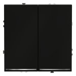 Проходной переключатель встраиваемый VOLTUM S70 двухклавишный с подсветкой 10А, (черный матовый) (VLS020408)