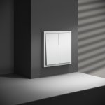 Перекрестный переключатель встраиваемый VOLTUM S70 двухклавишный 10А, (белый матовый)