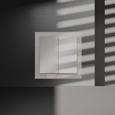 Перекрестный переключатель встраиваемый VOLTUM S70 двухклавишный 10А, (кашемир)