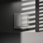 Перекрестный переключатель встраиваемый VOLTUM S70 двухклавишный 10А, (шелк)