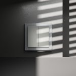 Перекрестный переключатель встраиваемый VOLTUM S70 двухклавишный 10А, (сталь)