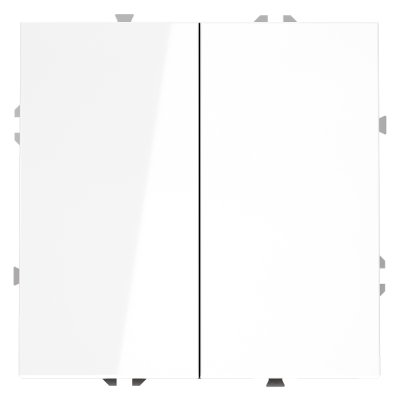 Выключатель с самовозвратом встраиваемый VOLTUM S70 двухклавишный 10А, (белый глянцевый) (VLS020601)