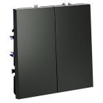 Выключатель с самовозвратом встраиваемый VOLTUM S70 двухклавишный 10А, (титан) (VLS020606)