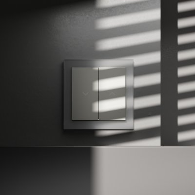 Выключатель встраиваемый VOLTUM S70 для жалюзи 10А, (сталь)