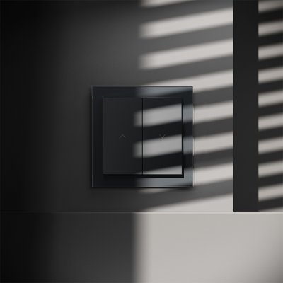 Выключатель встраиваемый VOLTUM S70 для жалюзи 10А, (графит)