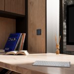 Выключатель встраиваемый VOLTUM S70 для жалюзи 10А, (графит)